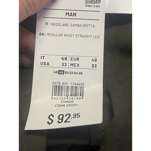 Piombo Italian Cotton Pleated Front Pants Men's 33 Classic Brown Chino Trouser - Picture 8 of 11